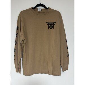 Flag Bike Rev Long Sleeve Men’s Tan Khaki T-shirt Size Large